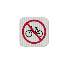 No Bicycle Symbol Aluminum Sign (HIP Reflective)