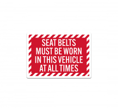 Seat Belt Must Be Worn Decal (Non Reflective)