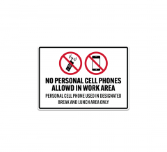 No Personal Cell Phones Decal (Non Reflective)