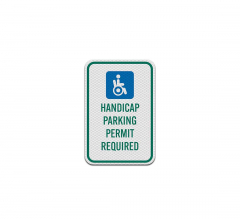 Handicap Parking Permit Aluminum Sign (Diamond Reflective)