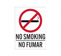 Bilingual No Smoking No Fumar Corflute Sign (Non Reflective)