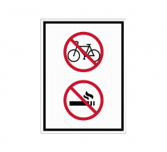 No Smoking, No Biking Corflute Sign (Reflective)