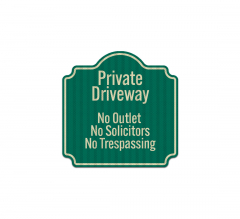 Private Driveway No Outlet Aluminum Sign (HIP Reflective)