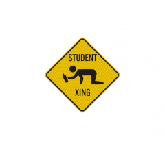 Student Crossing Aluminum Sign (Diamond Reflective)