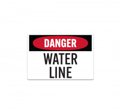 OSHA Danger Water Line Decal (Non Reflective)