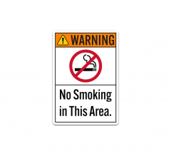 No Smoking In This Area Decal (Non Reflective)