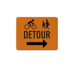 Bicycle Pedestrian Detour Aluminum Sign (HIP Reflective)
