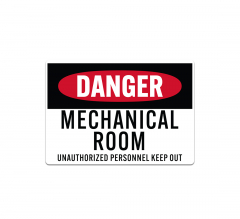 OSHA Mechanical Room Unauthorized Personnel Decal (Non Reflective)