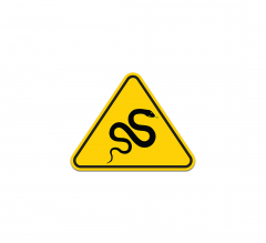 ISO Warning Beware Of Rattlesnakes Decal (Non Reflective)