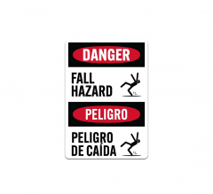 Bilingual OSHA Fall Hazard Decal (Non Reflective)