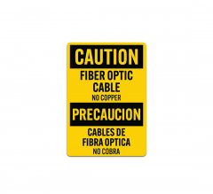 Bilingual OSHA Fiber Optic Cable Decal (Non Reflective)