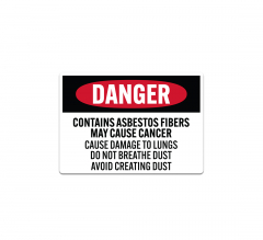 Asbestos Warning Decal (Non Reflective)