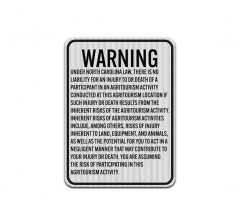 North Carolina Agritourism Liability Warning Aluminum Sign (EGR Reflective)