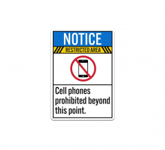 ANSI Cell Phones Prohibited Decal (Non Reflective)