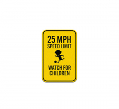 25 MPH Speed Limit Aluminum Sign (Non Reflective)