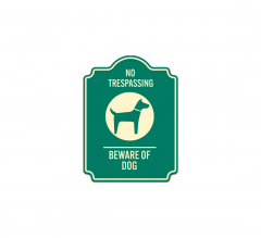 No Trespassing Beware Of Dogs Aluminum Sign (Non Reflective)