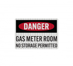 Gas Meter Room, No Storage Permitted Decal (EGR Reflective)