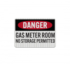 Gas Meter Room, No Storage Permitted Aluminum Sign (EGR Reflective)