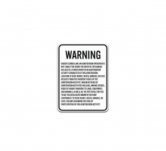 Agritourism Operator Is Not Liable For Injury Or Death Aluminum Sign (Non Reflective)
