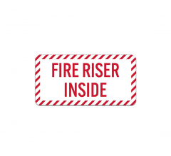 Fire Riser Inside Aluminum Sign (Non Reflective)