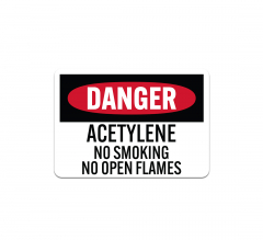 Acetylene No Smoking Decal (Non Reflective)