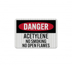 Acetylene No Smoking Aluminum Sign (EGR Reflective)