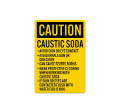 OSHA Caustic Soda Avoid Contact Decal (Non Reflective)