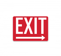 Exit With Right Arrow Aluminum Sign (Non Reflective)