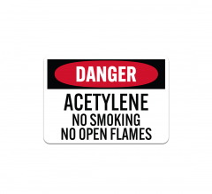 OSHA Acetylene No Smoking No Open Flames Plastic Sign