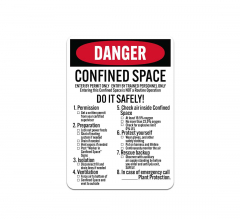OSHA Confined Space Do It Safely Plastic Sign