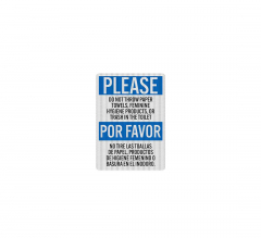 Bilingual Do Not Throw Paper Towel Decal (EGR Reflective)