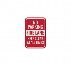 No Parking, Fire Lane Keep Clear Aluminum Sign (Diamond Reflective)