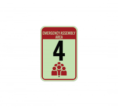 Emergency Assembly Area Aluminum Sign (Glow In The Dark)