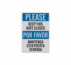 Bilingual Keep This Gate Closed Decal (Reflective)