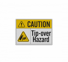 ANSI Caution Tip Over Hazard Decal (Reflective)