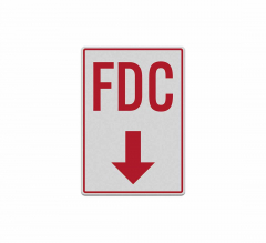 Fire Department Connection Downward Pointing Decal (Reflective)