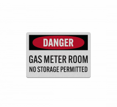 OSHA Danger Gas Meter Room Decal (Reflective)