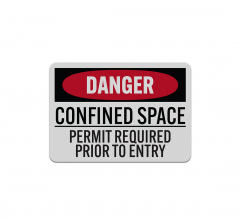 Confined Space Permit Required Decal (Reflective)