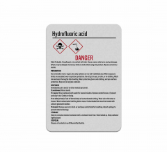 Chemical Danger Hydrofluoric Acid Decal (Reflective)