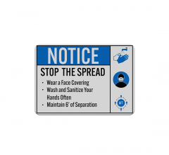Stop The Spread Wear A Face Covering Decal (Reflective)