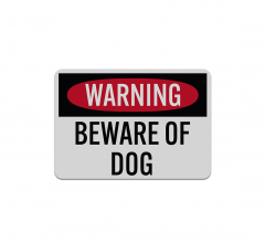Dog Warning Beware Of Dog Decal (Reflective)