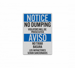Bilingual OSHA No Dumping Decal (Reflective)