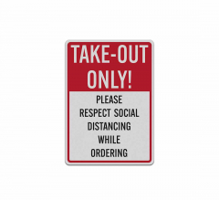 Please Respect Social Distancing Decal (Reflective)