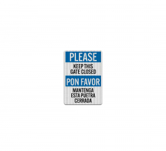 Bilingual Keep This Gate Closed Decal (EGR Reflective)