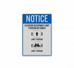 Elevator Occupancy Limit 1 Person Decal (Reflective)