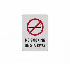 No Smoking On Stairway Aluminum Sign (Reflective)
