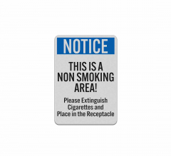 This Is A Non Smoking Area Aluminum Sign (Reflective)