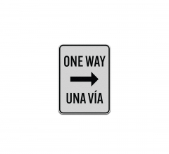 Bilingual One Way Aluminum Sign (Reflective)