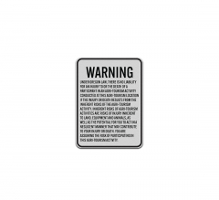 Oregon Agritourism Liability Warning Aluminum Sign (Reflective)