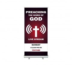 Preaching the Word of God Live stream Roll up Banner Stands